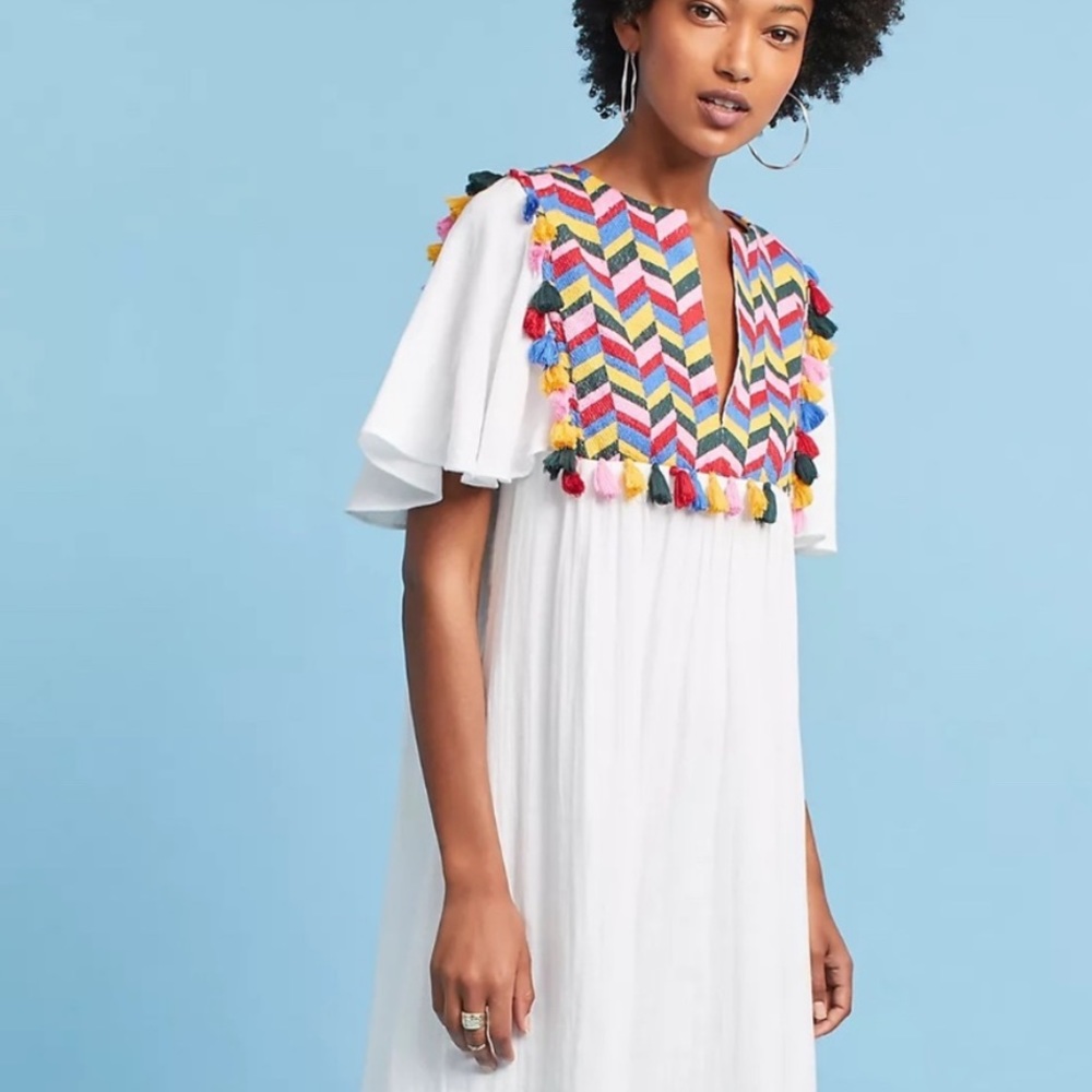 WHIT TWO Bette Flutter-Sleeve Dress